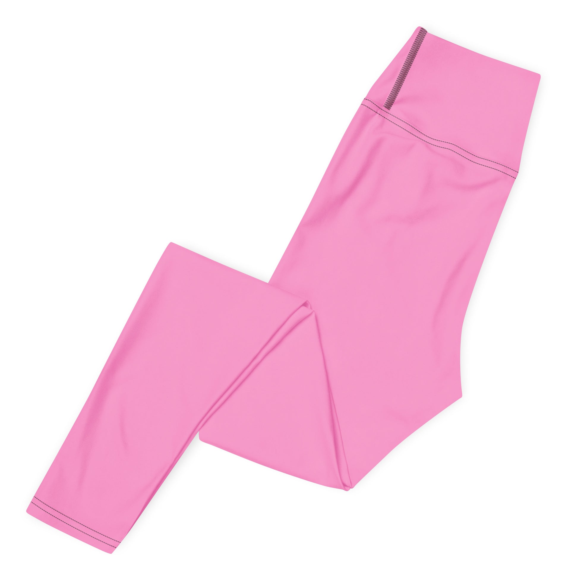 AMMOR PARIS signature bright pink recycled yoga leggings featuring the brand’s high‑waisted sculpting silhouette, shown on a model standing against a clean white background, highlighting the smooth microfiber yarn, four‑way stretch recycled performance fabric, raised supportive waistband and the refined minimal athleisure aesthetic that defines the AMMOR PARIS luxury activewear identity; created for yoga, pilates, stretching, gym training and modern eco‑conscious movement with the brand’s signature blend of