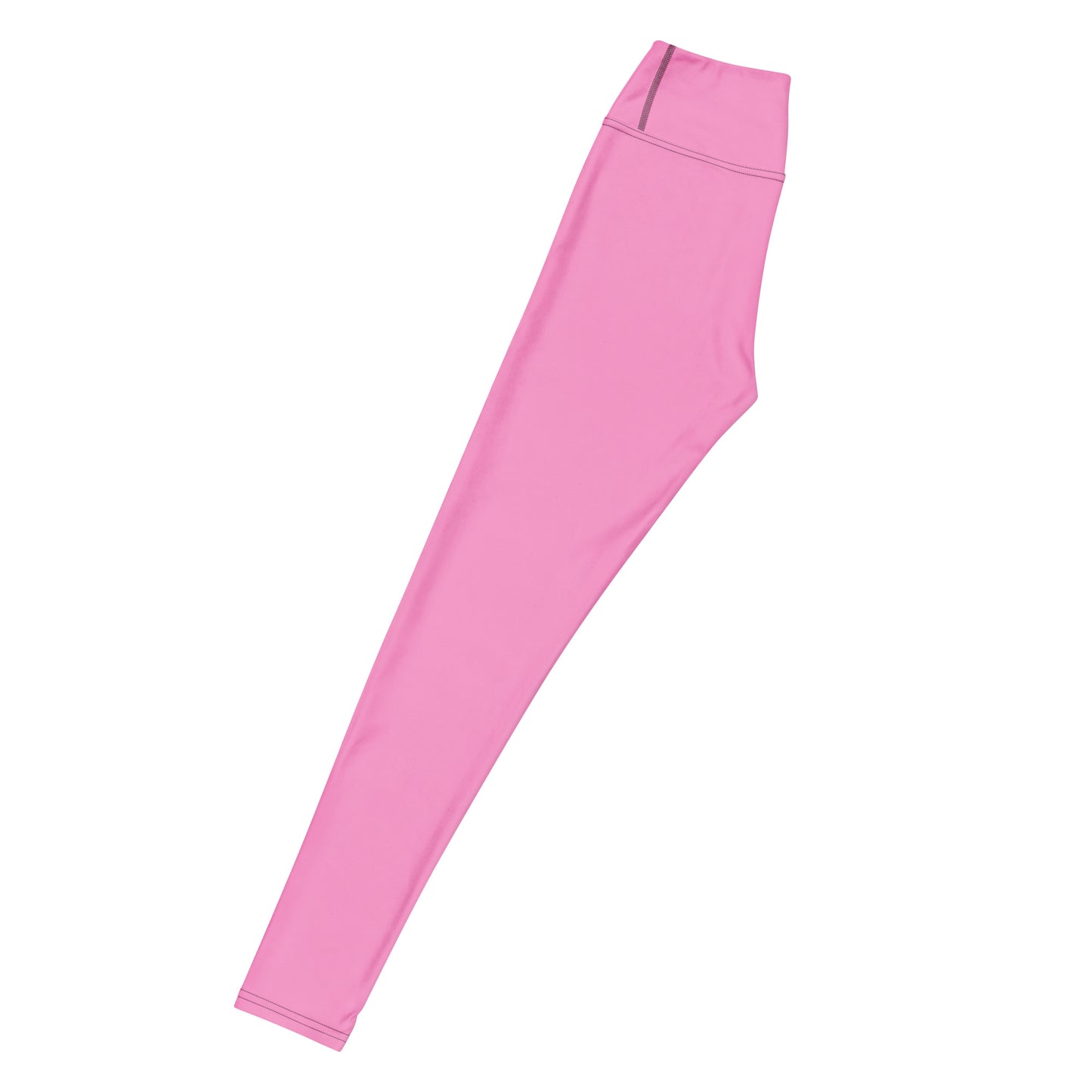 AMMOR PARIS bright pink recycled yoga leggings with a high‑waisted sculpting fit, worn by a model standing on a clean white background, showcasing the smooth microfiber yarn, four‑way stretch recycled performance fabric, raised supportive waistband and minimal sustainable athleisure silhouette; designed for yoga practice, pilates sessions, stretching routines, gym workouts, fitness training, active daily wear and eco‑conscious modern fashion, emphasizing comfort, flexibility, body‑contouring support, premiu